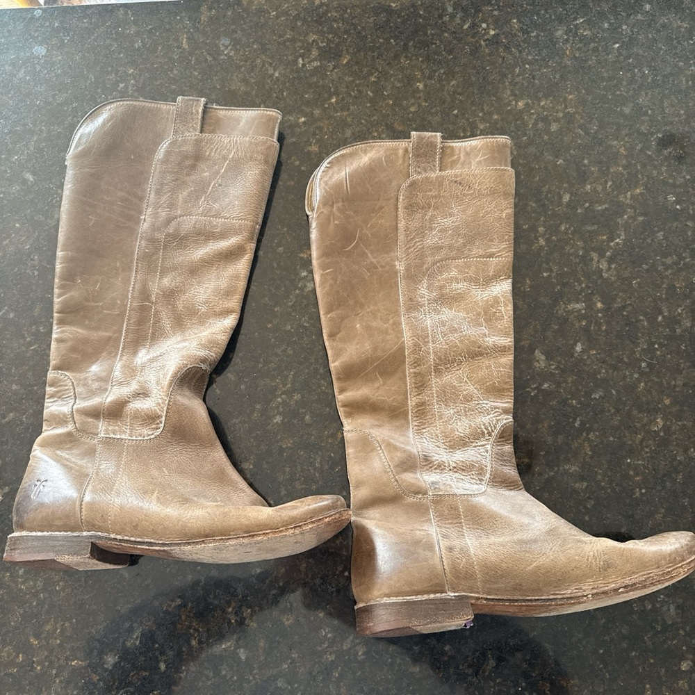 Frye Tan Leather Over the Knee Boots